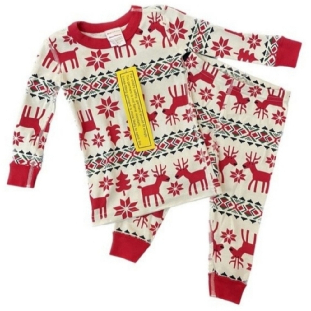 NWOT HANNA ANDERSSON DEER DEER LONG JOHNS 3-6 Months